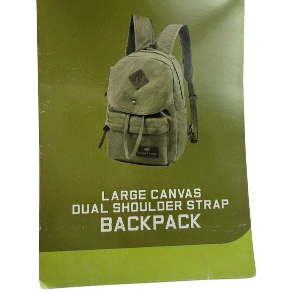 Canvas Daypack in Olive Army Green – Travel, Hike & Commute Backpack *NEW - Picture 8 of 12